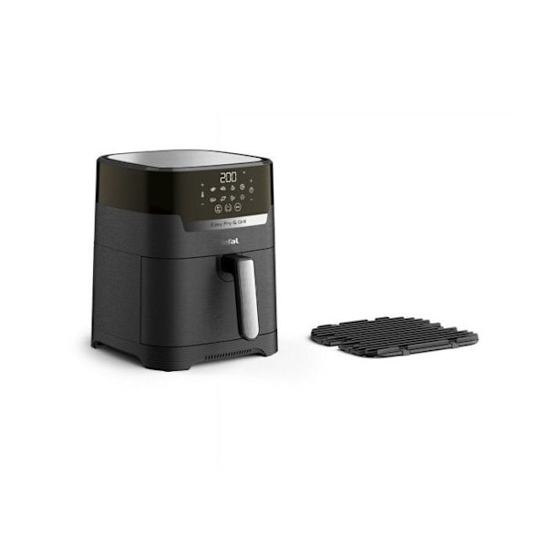 Luftfritös - TEFAL - Easy Fry & Grill EY505815 - 4,2 L - 1400 W - Touchkontroll Svart silver