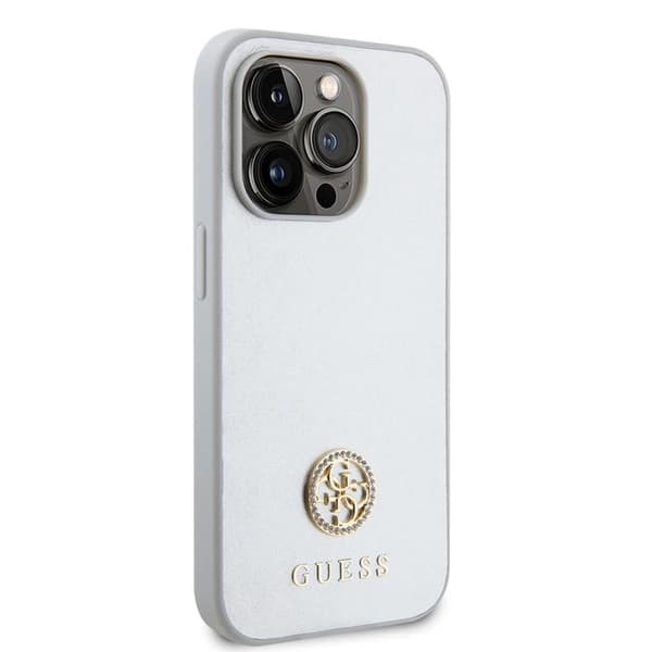 Guess Strass Metall Logo Skal för iPhone 15 Pro - Silver Silver