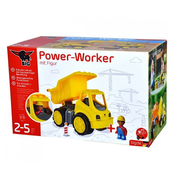 Power-Worker tippvagn och statyett Gult, grått och ljust orange