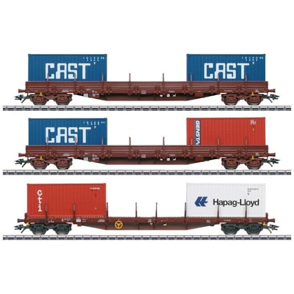 Parti om 3 st Märklin H0 SNCB containervagnar