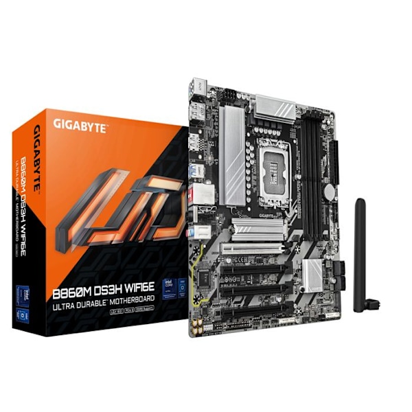 Moderkort - Gigabyte - B860M DS3H WIFI6E - Sockel LGA1200 - DDR5 SDRAM - Micro ATX