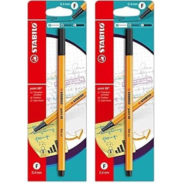 Stylo feutre - STABILO - point 88 - Fin spets 0,4 mm - Färg svart - Blister x 1 penna svart