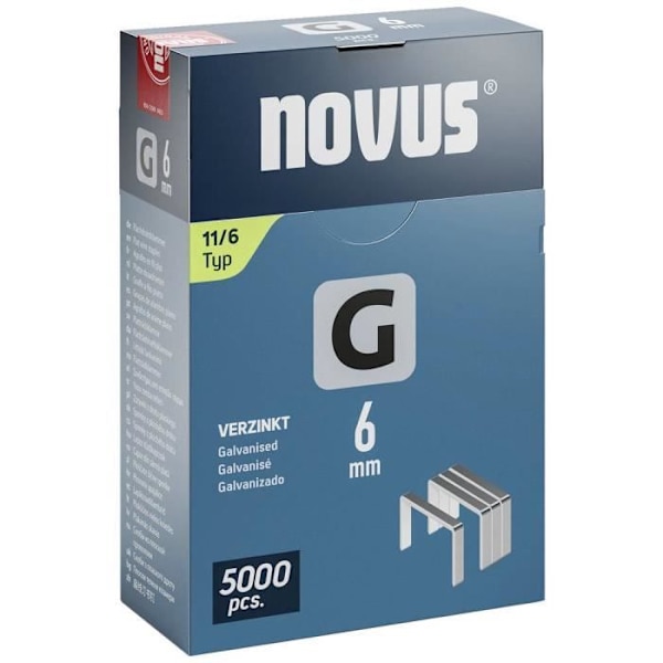 Flatrörspennor - NOVUS - Typ 11 - 5000 st - 6mm x 10.6mm - Fäste för filmer