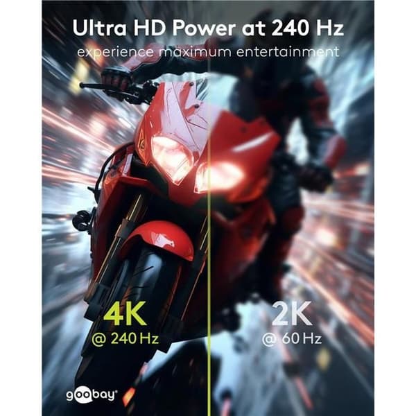 DisplayPort™ 2.0/2.1-kabel, 54 Gbit/s 8K/144 Hz DSC 3m