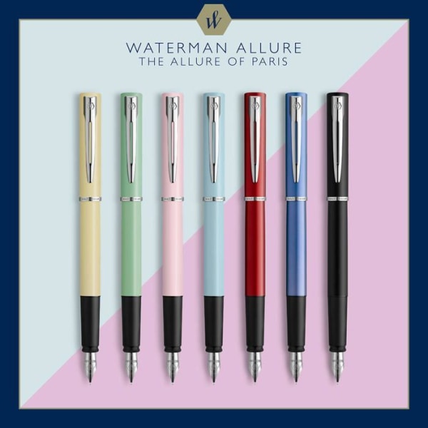 Penna - pennset - Waterman refill - 2105225 - Allure reservoarpenna, Matt macaron rosa lack, Fin spets, Presentförpackning