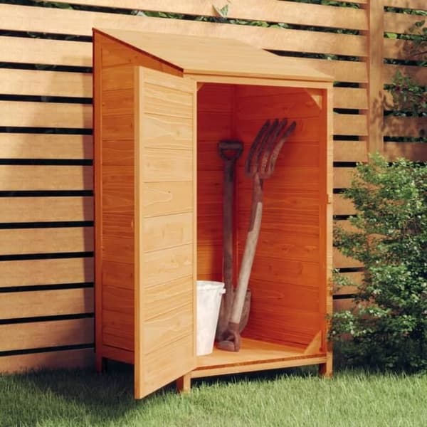 vidaXL Trädgårdsbod Brun 55x52x112 cm Solid granträ 152181 kastanj