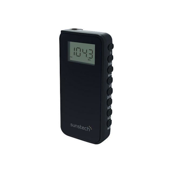 Sunstech RPD23BK Digital Bärbar Radio - Svart - AM/FM - 3,5 mm hörlurar - AAA-batteri