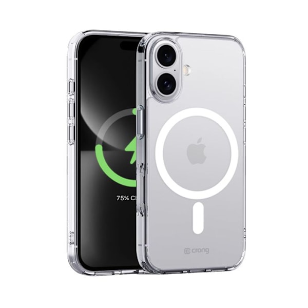 Skyddshölje - Crong - Clear MAG Cover - Transparent - Semi-hård - iPhone 16 Plus transparent