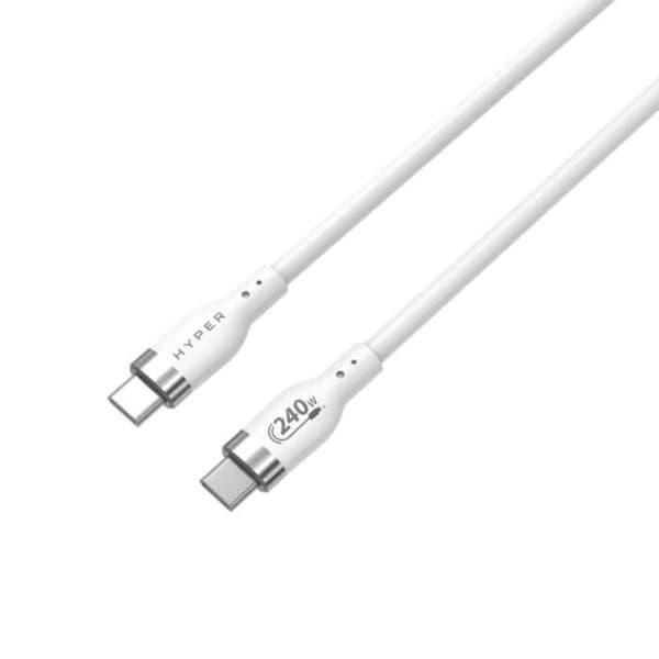 USB-C laddningskabel - HYPER - 2 m - Vit - USB 2.0 - USB-C kompatibilitet