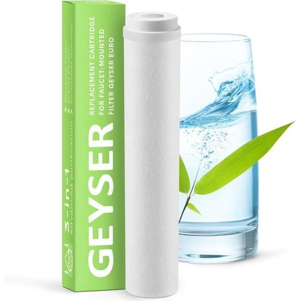 Filterpatron - GEYSER VATTENFILTER - Geyser Euro - Minskar klor - Minskar kalk - 3 månader