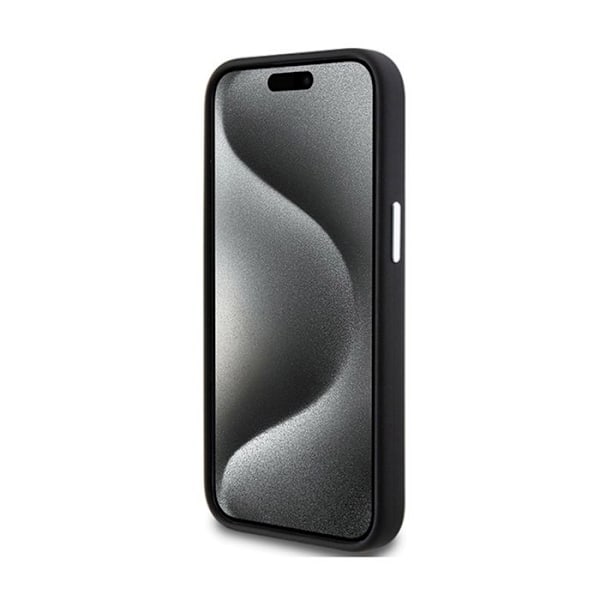 Coque MagSafe i silikonläder BMW Signature för iPhone 15 (svart) svart