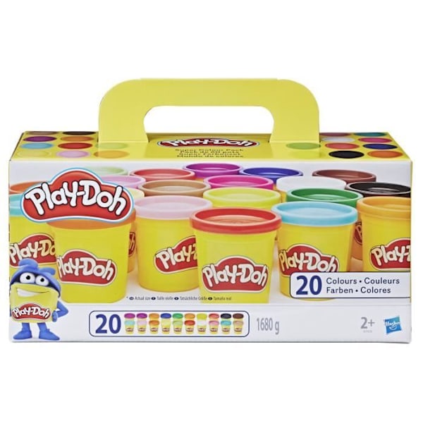 Play-Doh 20 Jars Modeling Compound, Super Colors, 84 g vardera Flerfärgad