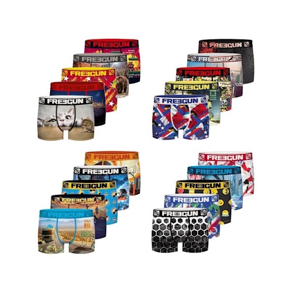 Freegun Boxers överraskning mikrofiber Set om 5 Kille Flerfärgad 12-14 år gammal