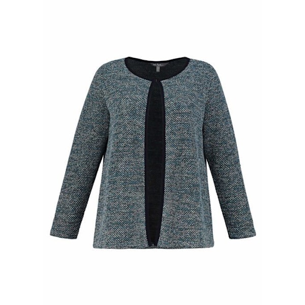 Väst - cardigan Ulla popken - 749189 - Strickjacke Im Tweed Look Cardigan Dam Blå S