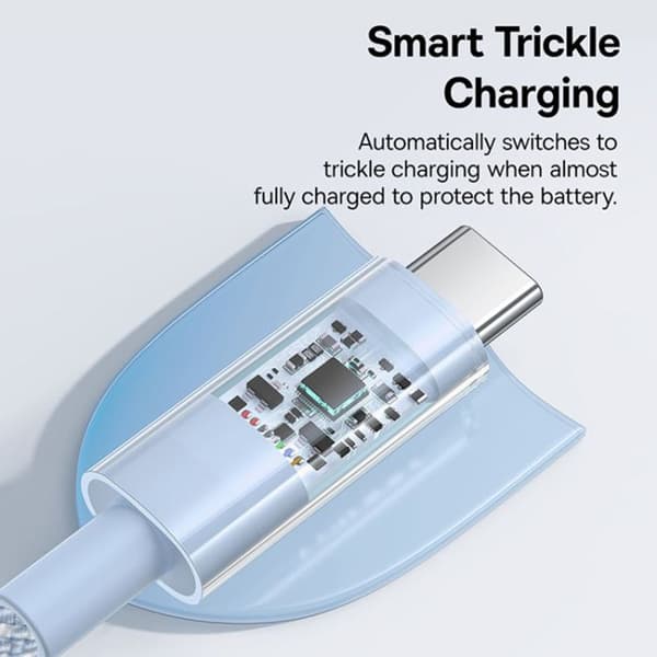 Laddkabel - BASEUS - Gem - USB A till USB-C - 100W - 1 m - Galaxblå Galaxy Blue
