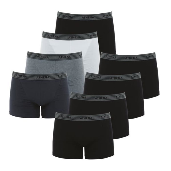 ATHENA Paket med 8 Basic bomull Eco-pack boxershorts Svart HERR Svart jag