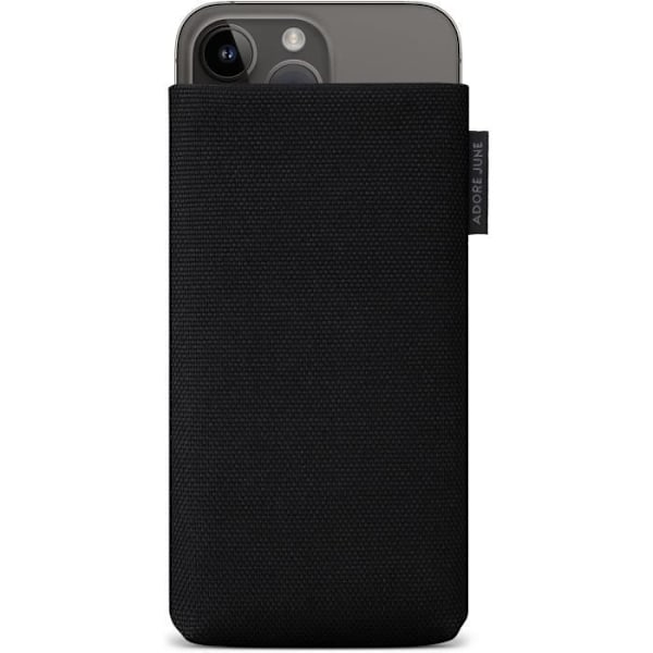 Skyddshus - Adore June - iPhone 14-15 Plus/Pro Max - Återvunnen Nylon - Fleece Foder - Svart Svart