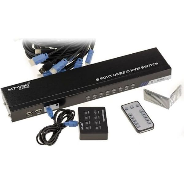 KVM-switch - Ej specificerad - 8 portar - HDMI och USB - Upplösning 4096x2160 - Fjärrkontroll ingår