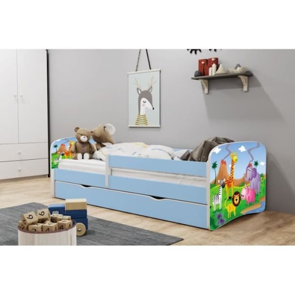 Kocot Kids Crib Babydreams safariblå med en låda utan madrass 180/80 - 5903282041653