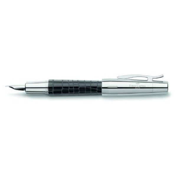 Faber Castell 148230 Reservoarpenna e-motion, linjebredd M, i harts (svart/krokodilskinnsutseende)