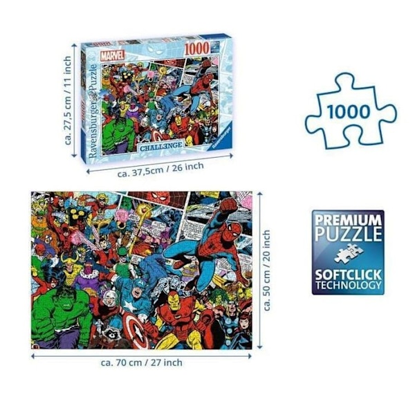 1000 bitars pussel - Ravensburger - Utmaningspussel Marvel - Blandat - Från 14 år Flerfärgad