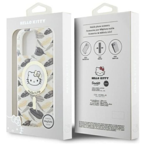 Hello Kitty IML Golden Leaves Case med MagSafe för iPhone 16 Pro Max 6.9" Vit - HKHMP16XHGLEH