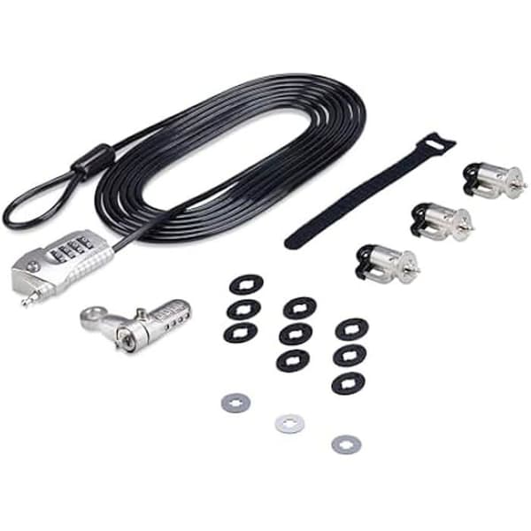 Låsningskit - STARTECH.COM - K-Slot - 3m Stålkabel - 3 Låshuvuden - Lås