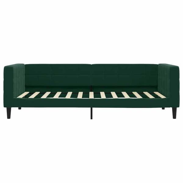 vidaXL Sängsoffa utan madrass mörkgrön 90x200 cm sammet 354010