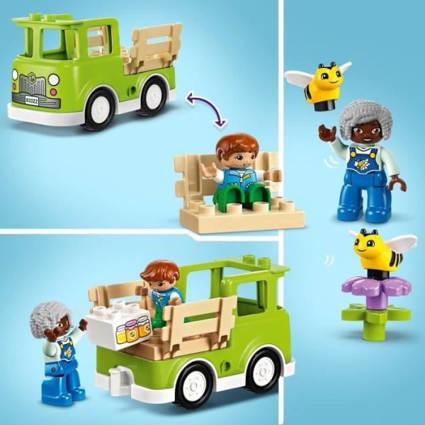 LEGO® 10419 DUPLO My Town Ta hand om bin och bikupor, pedagogisk leksak för barn, 2 bifigurer