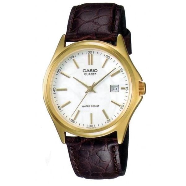 Herrklocka - Casio - MTP-1183Q-7A - Analog kvarts - Brunt läderband - Mineralglas Brun