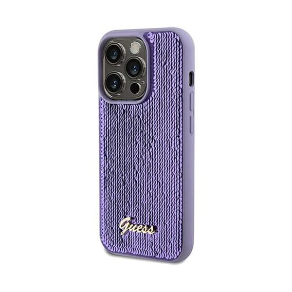 Guess Sequin Script Metal - iPhone 13 Pro Max fodral (lila)