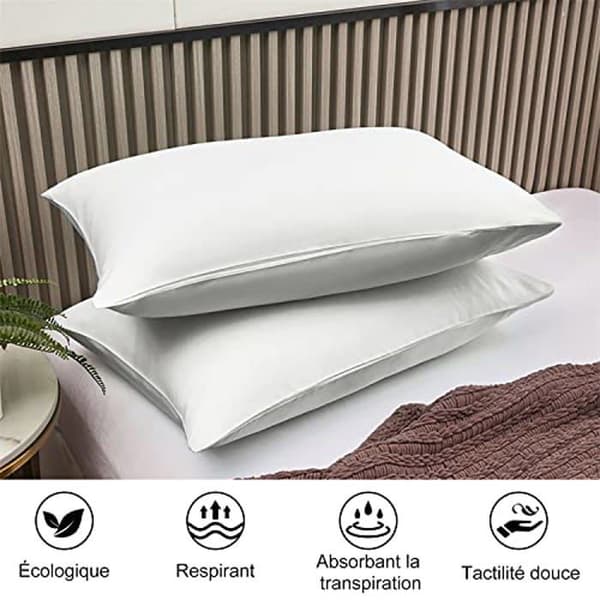 Kuddfodral - LIREX - 2-pack - 50 x 75 cm - 400 trådar - Andningsbart bomull vit Vit