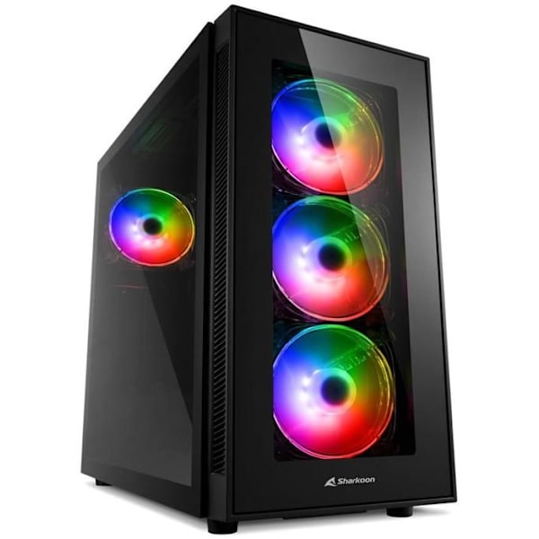 SHARKOON TG5 PRO RGB PC-fodral - Svart - Midi Tower - 3x 120 mm - ATX, Micro ATX, Mini-ITX