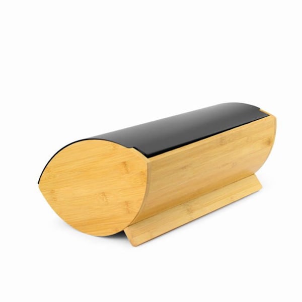 Brödbox - FRANCESCO - PCH-3B - Oval - Bambu-trä - Svart färg Svart