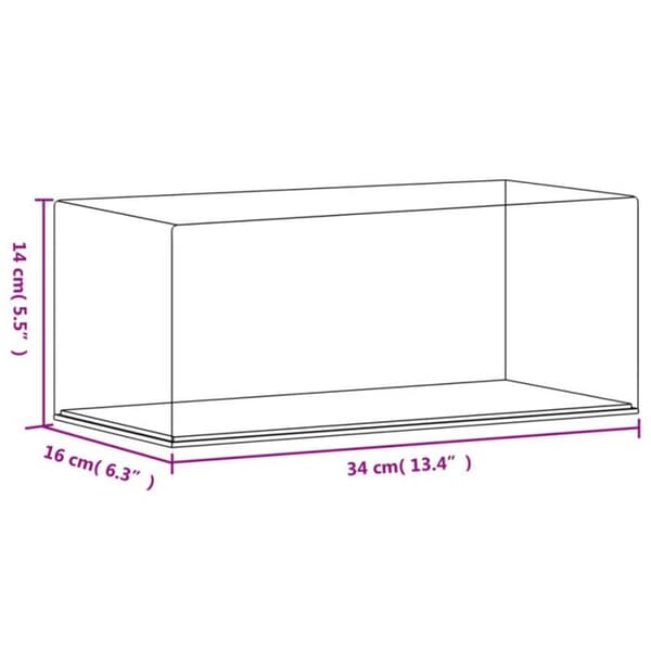 Transparent display box 34x16x14 cm akryl
