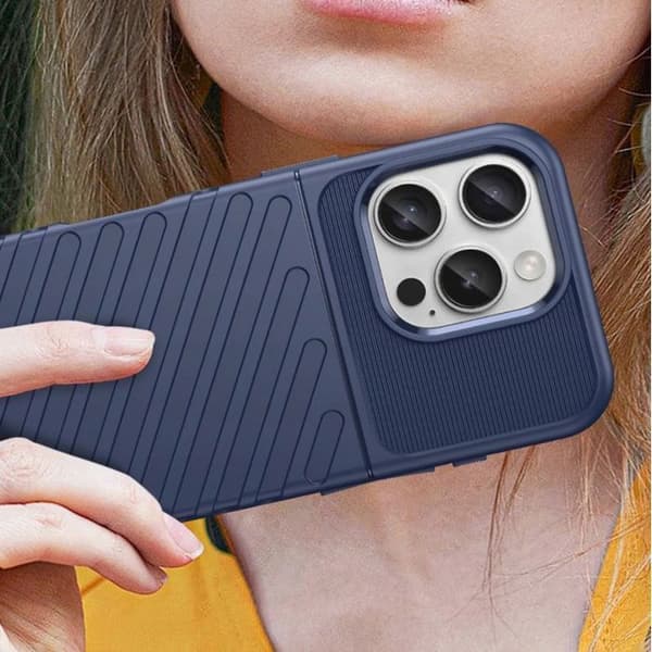 Coque - HURTEL - Thunder Case - iPhone 16E - Silikon - Mjuk - Blå blå