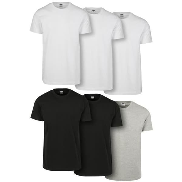 Urban Classic basic 6-pa T-shirt vit/svart/grå M