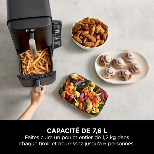 NINJA luftfritös - Double Stack SL300EU - Kapacitet 7,6L - 6 matlagningsprogram - 2470W