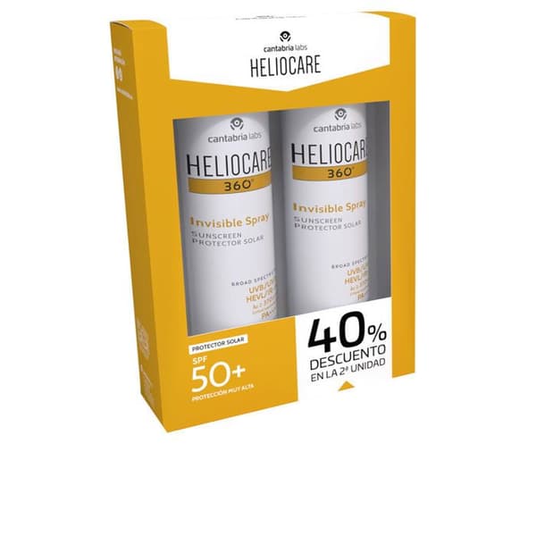 Kroppsspray solskydd transparent HELIOCARE 360 SPF50+ (2 x 200 ml)
