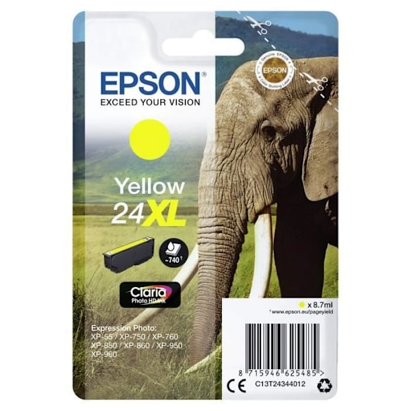 EPSON Bläckpatron T2434 XL Gul - Elephant (C13T24344012)