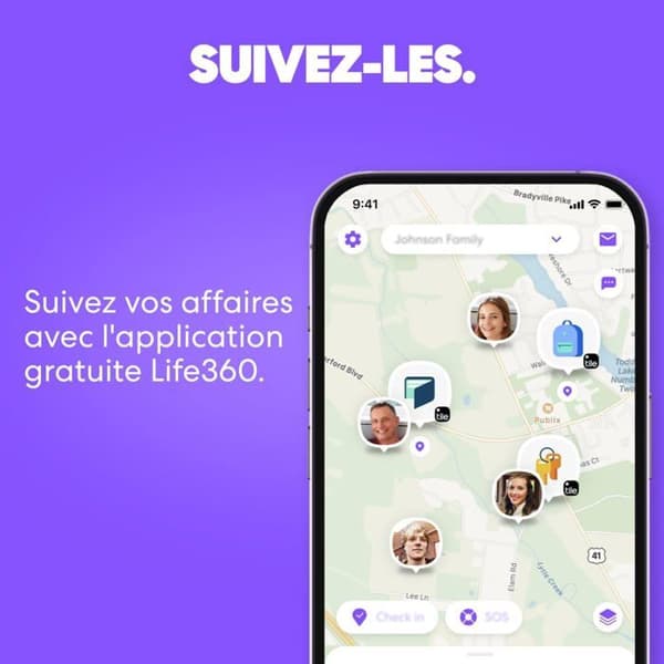 Tile av Life360 Mate (2024) - Tracker Bluetooth, nyckeldetektor och föremålslokalisator för nycklar, väskor och andra. Detekterar