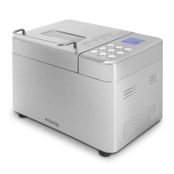 Brödmaskin - H.Koenig - BAKE440 - 15 program - Automatisk distributör - Rostfritt stål silver-