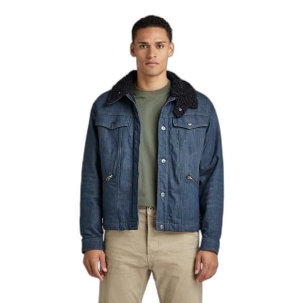 Jeansjacka - G-Star - Flight Combat Sherpa - Använd med sliten look - Grå - Vuxen Bär i bly S