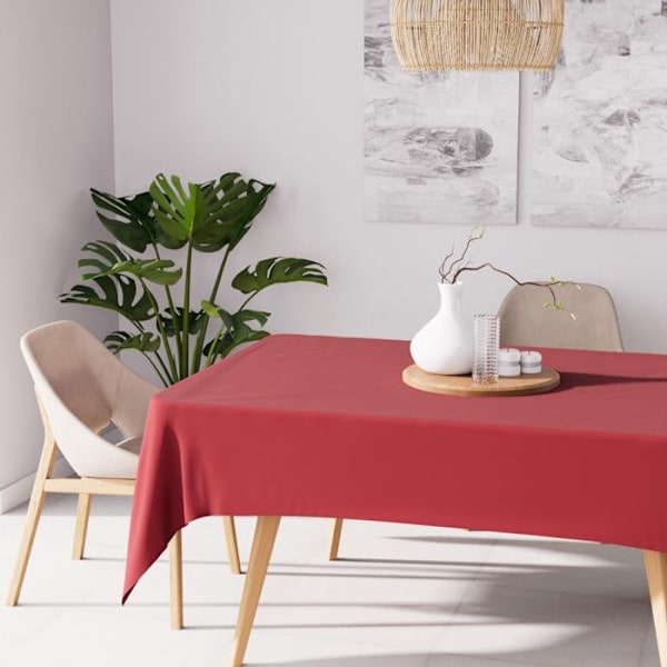 Röd rektangulär fläckavvisande duk 140X200 cm ALIX, från Soleil d'Ocre Röd