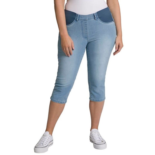 Jeans Ulla popken - 806549 - Denim Capri, Stripes, Resår i midjan för kvinnor Ljusblå Denim 56