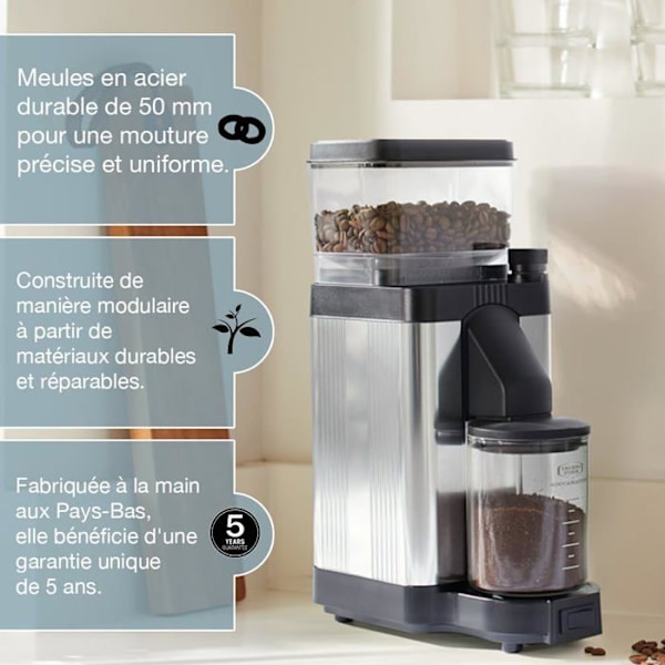 Moccamaster - 49502 - Kaffekvarn - KM5 Burr Grinder Vit Matt - Automatisk kvarn