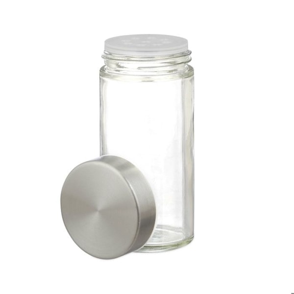 Relaxdays kryddställ, kök, 12-delad sprinklerset, rostfritt stål, modern design, diskmaskinssäker, silver silver, transparent
