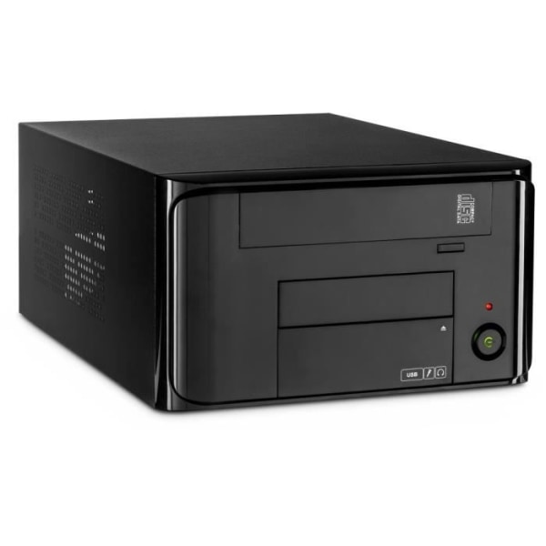 INTERTECH MI-008 Svart Mini-ITX PC-fodral - 1 internt fack - 2 USB 3.2 Gen 1-portar - SFX-format