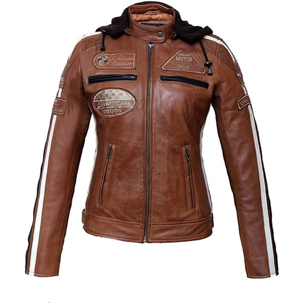 Urban läder - UR-184 - URBAN 5884 58 Leren Bikerjack 58 Urban damjackor Damen (paket med 1) SOLBRÄNNA S