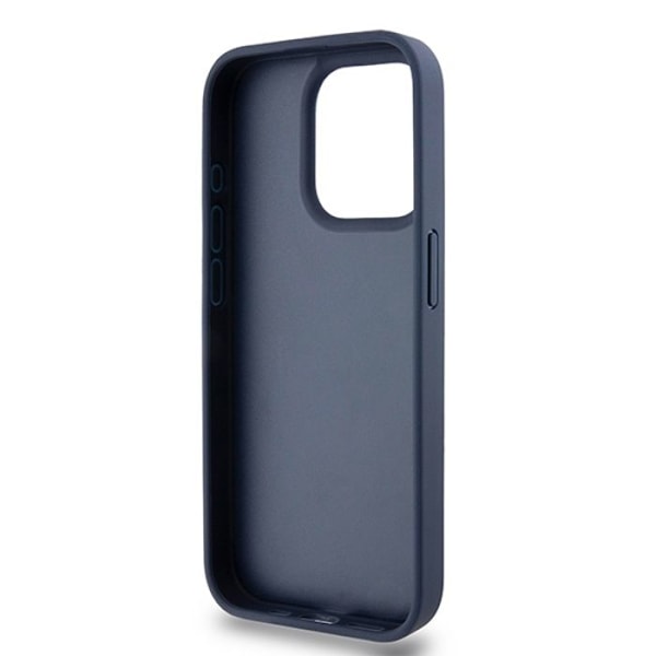 IPhone 15 Pro Fodral - DKNY Läder Mono Rand & Metall Logotyp (DKHCP15LPRTHSLB) - Blå